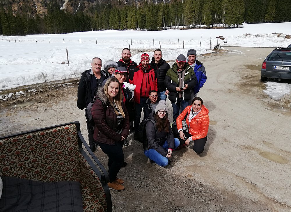 Gruppenbild auf der Piste